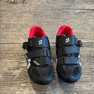 Peloton Black and Red Cycling Sneakers with Triple-Strap Closure size 40 or 6.5